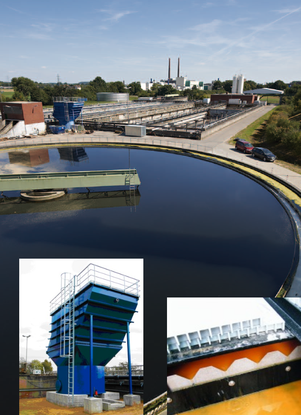 Lamellenkärer für die Abwasseraufbereitung im Industriepark Oberbruch (Betreiber NUON Energie & Service GmbH) - Feststoffabscheidung von stark CSB-haltigen Abwässern